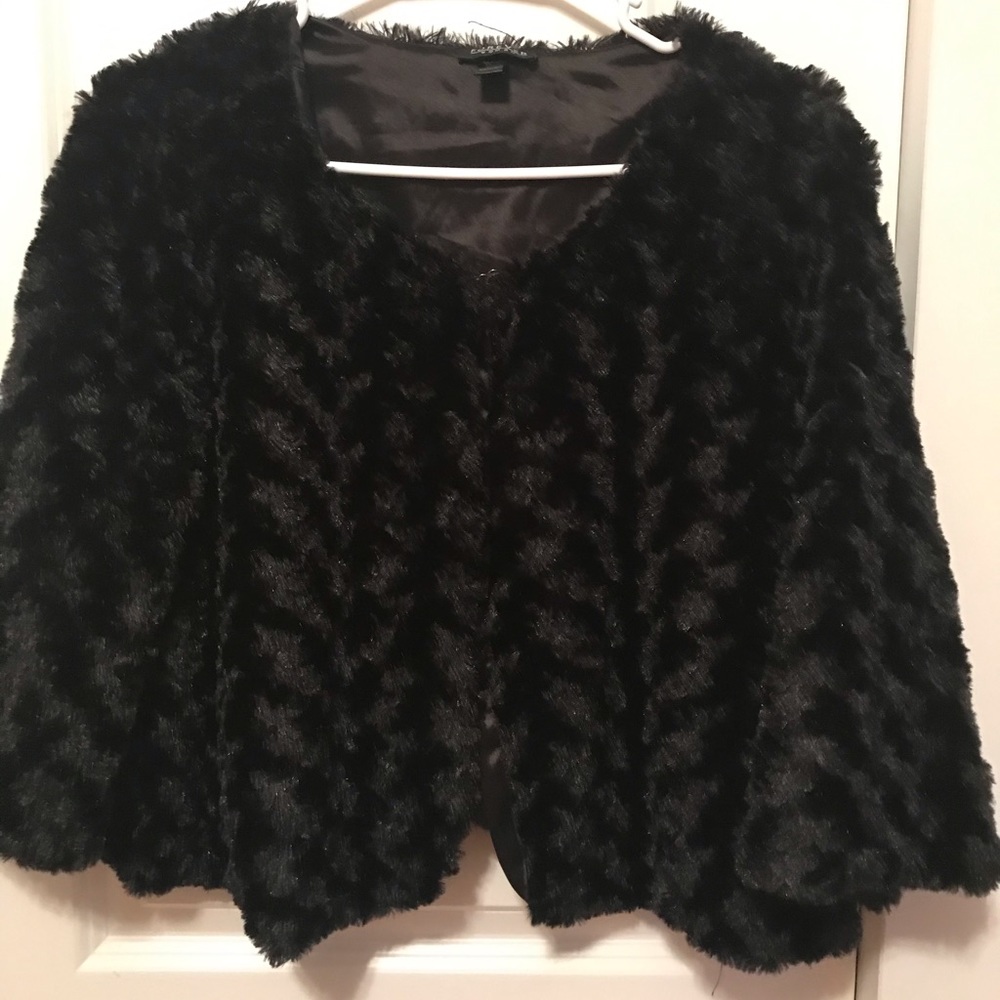 Faux fur evening jacket